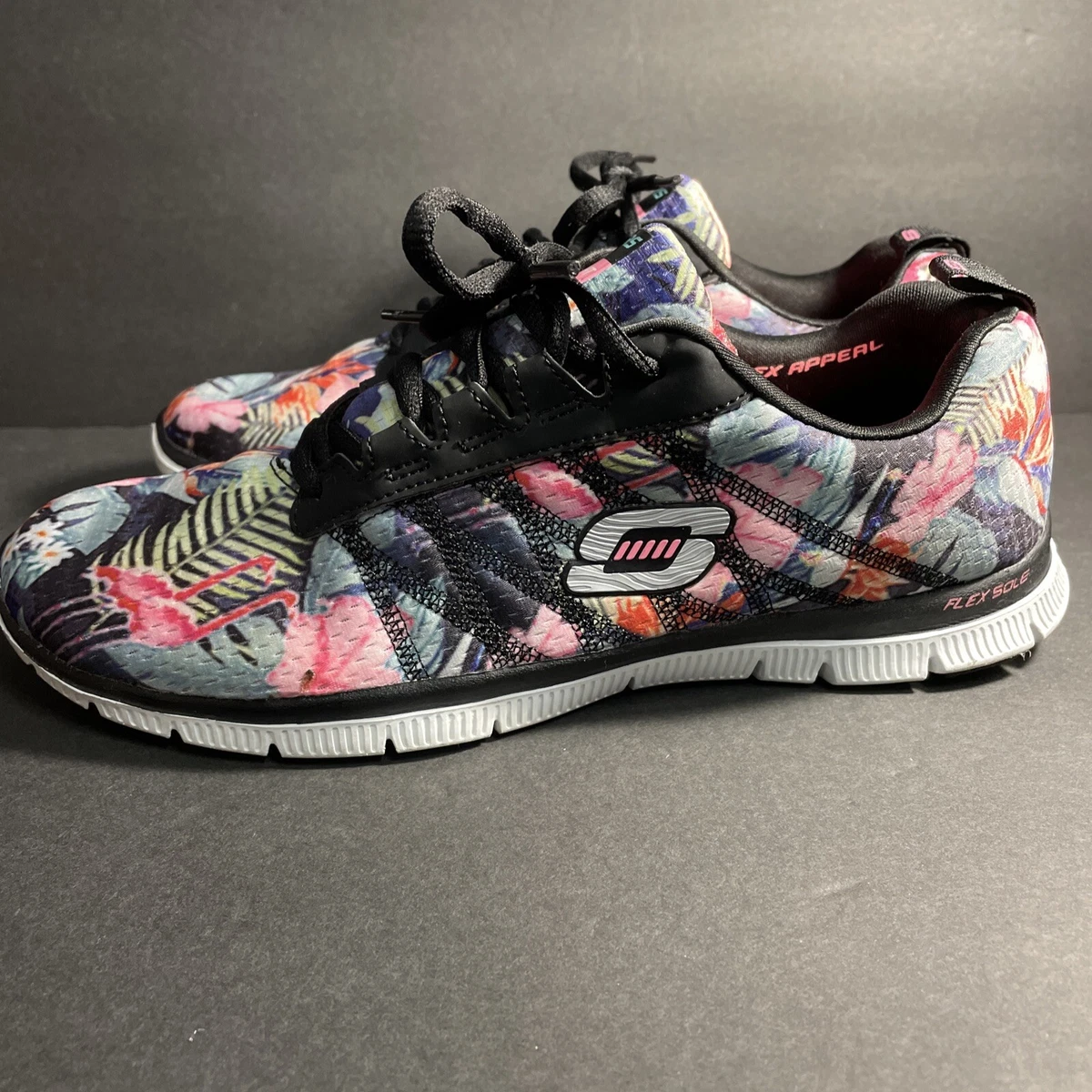 mini pirámide harina Skechers Women&#039;s Flex Appeal Floral Bloom 12061 Casual Comfort Sneaker  Size 9 | eBay