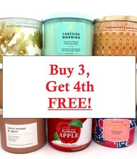BATH BODY WORKS / 3-WICK CANDLE / MIX MATCH BUY 3, GET 4TH FREE