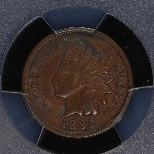 Indian Head Cent. 1895 PCGS EF Environmental Details. Lot # 9064-476-3700