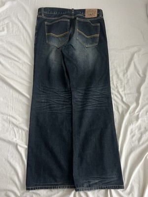 VTG Ecko UNLTD Jeans Mens 36x34 Baggy Wide Leg Rare Grail Jnco Style Dark Wash