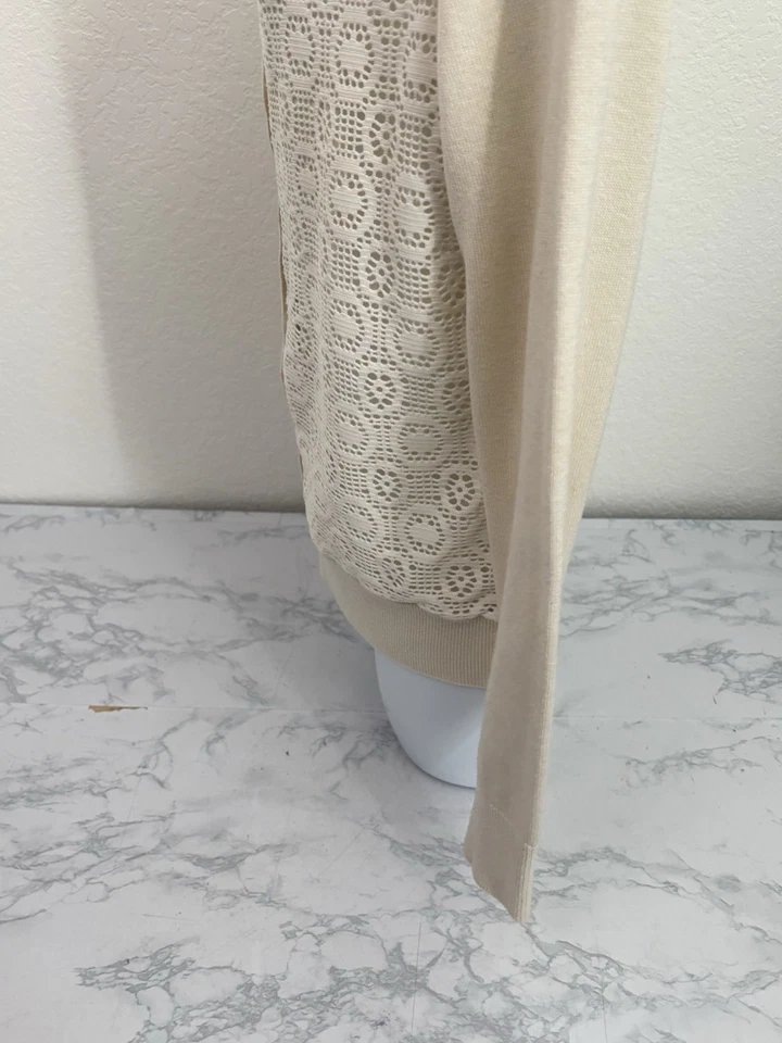 Cárdigan Banana Republic Mujer M Manga Larga Beige Abotonado Mezcla Lana K2 Foto 3 de 4