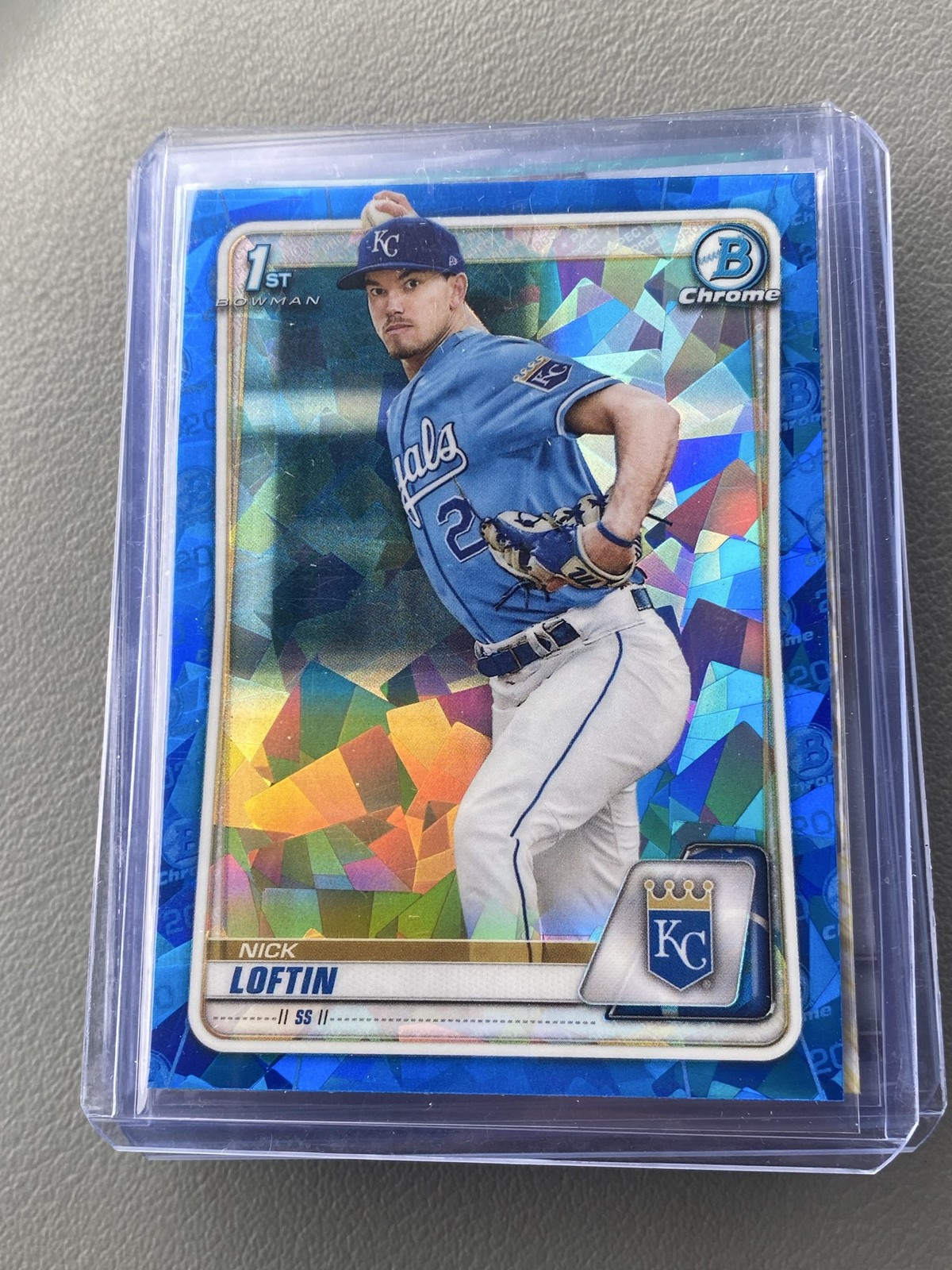 2020 Bowman Chrome Draft Nick Loftin Blue Sapphire Cracked Ice