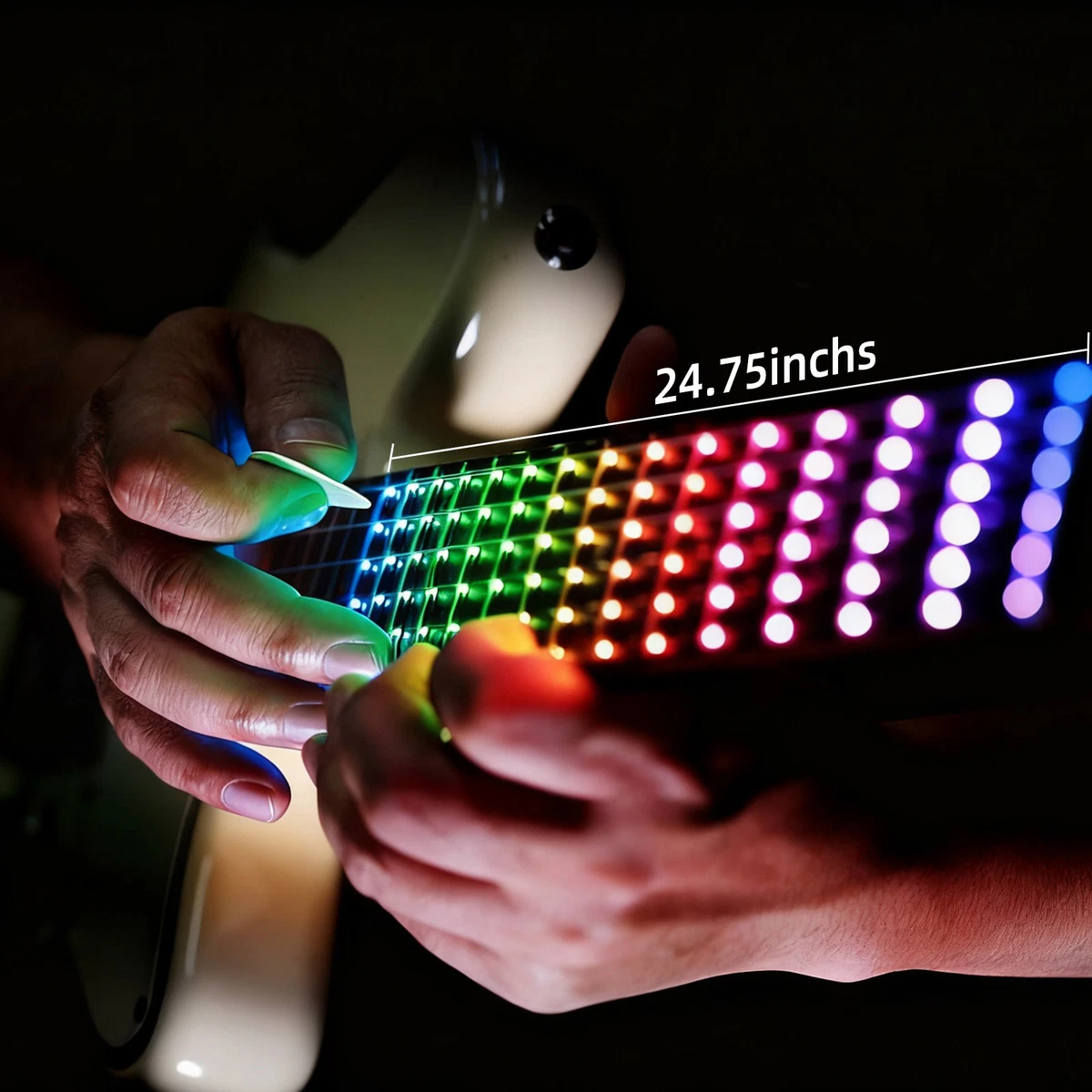Diapasón de guitarra inteligente SCT-86 tira de luz LED escala 12 aprendizaje y 6 modos de escenario