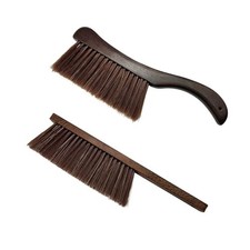 2 Pcs Wooden Hand Broom Brush, Dust Bench Brush Whisk Broom Soft Bristle Brus...