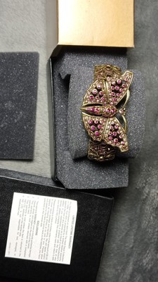 Heidi Daus Butterfly Cuff Bracelet Gold Pink with Pink Stone Fashion Jewelry
