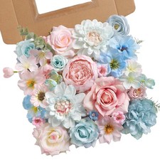 rongflower Artificial Flowers Combo Box Set Silk Flowers Fake Rose for DIY Fl...