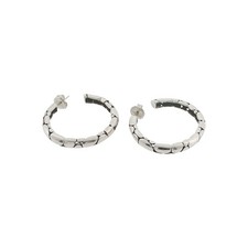 JOHN HARDY 925 Silver 38 mm Hieght Kali Pebble Large Hoop Earrrings