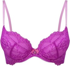 Image of Gossard Superboost Lace Orchid Pink Padded Plunge Bra UK 34FF