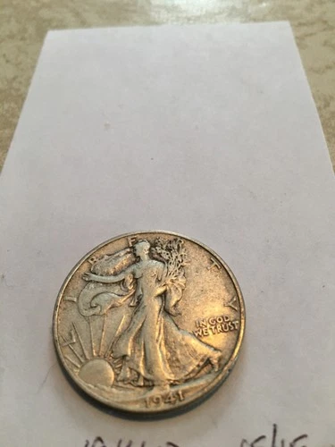 1941 d walking liberty half dollar vf/xf