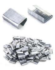 QWORK Seals for 1/2" Strap Width Steel Strapping, 500 Pcs Metal Clips for Firmly