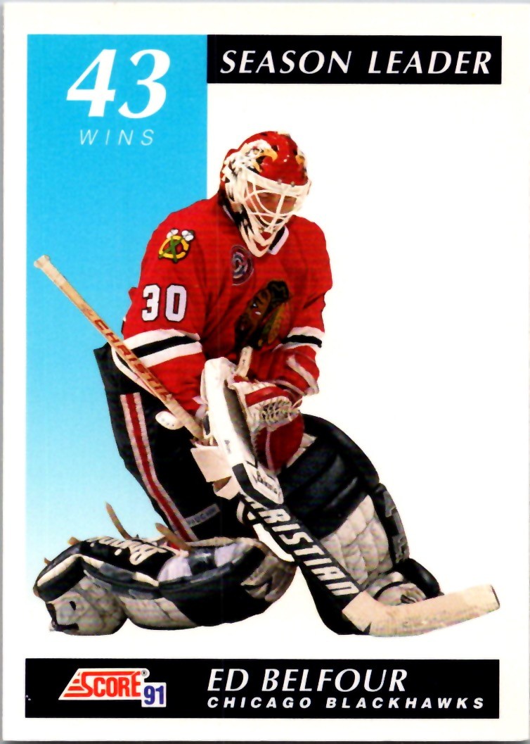 1991-92 Score American Ed Belfour #410 Chicago Blackhawks