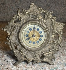 Rare Antique Brass Cased Desk Clock, Victorian Period, British United Clock Co