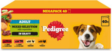 Pedigree Adult Dog Wet Food Pouch Mixed Selection in Gravy, 40X100G 4.44 per kilo