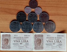 50 Lire 1958 + Altre monete Italia e occupazione italiana (1939-1943) in Albania