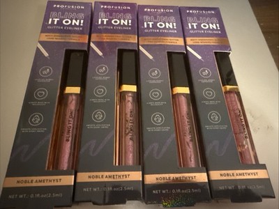 Lot of 4 Profusion Cosmetics Bling It On Liquid Glitter Eyeliner Noble Amethyst