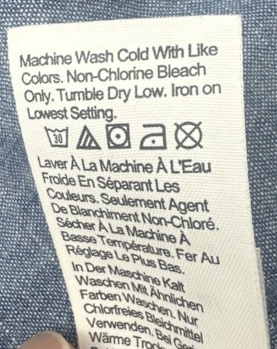 J Crew Crewcuts Girls Blue Chambray Puff Sleeve Embroidered Floral Dress Sz 8 - Picture 8 of 10