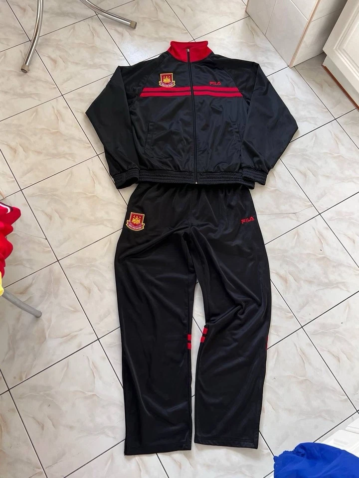 De colección West Ham United FILA Chándal Cremallera Chaqueta Pantalones Fútbol Años 2000 Foto 3 de 4