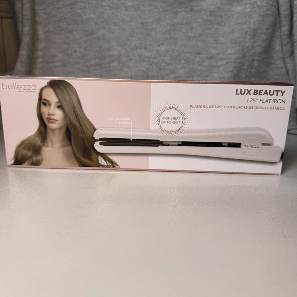 NUEVO Lux Beauty Bellezza 1.25" Cerámica Plancha Cabello Recto Rizo Abatible 450° Foto 2 de 4