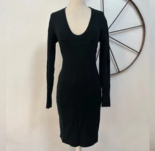 Angelo Tarlazzi Paris vintage black midi sweater dress 40
