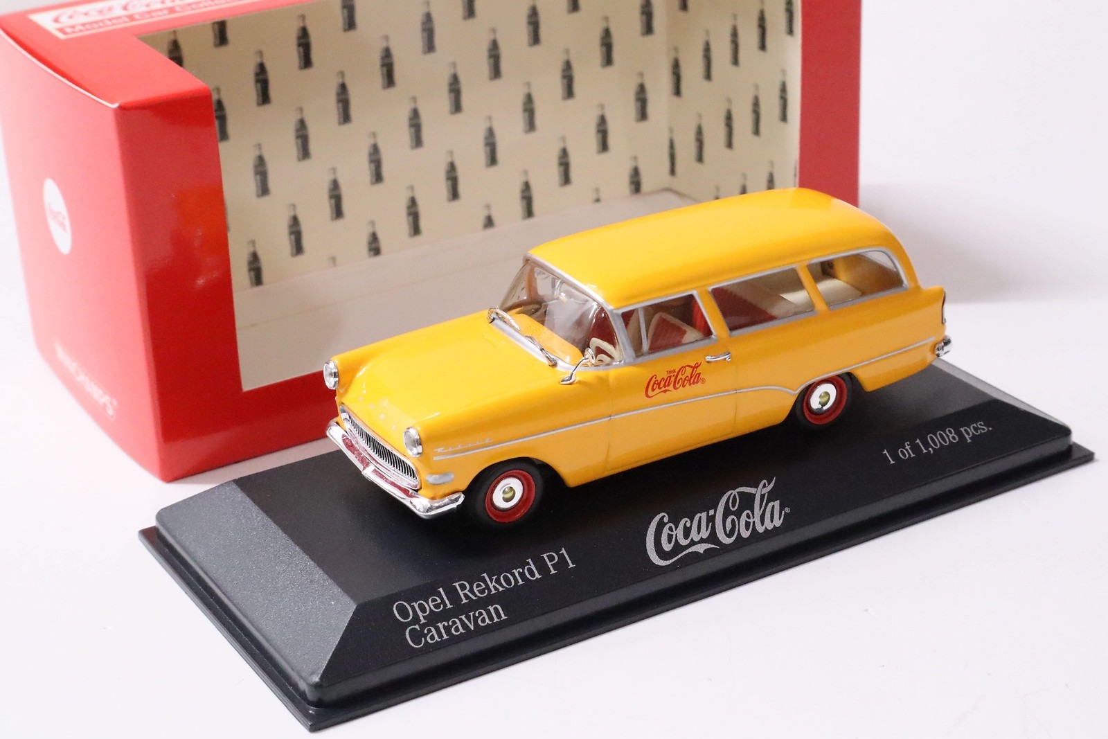 1:43 Minichamps Opel Rekord P1 Break Pause 1958 Orange Coca Cola
