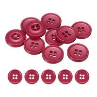 10 StüCk NäHknöPfe,15Mm,4 LöCher,Harz,Rund,BastelknöPfe,Kirschrot