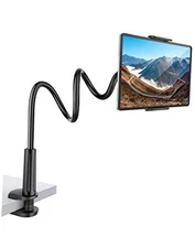 SHAWE Gooseneck Tablet Holder Phone Stand, Flexible Tablet Mount for Bed, Black