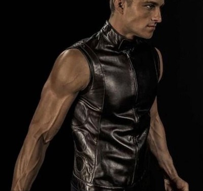 DIRK BIKKEMBERGS Leather Rider Vest M Dark Brown Italy Near Mint Vintage