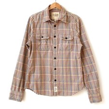 Abercrombie  Fitch Mens L Heavyweight Cotton Button Up Shirt Muscle Fit Check