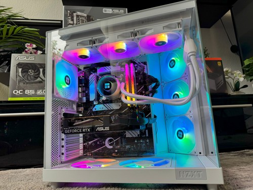 White Gaming PC RTX 5060 Wasserkühlung 32GB RAM DDR5 - 2TB m.2 SSD - Neu - Bild 3 von 10