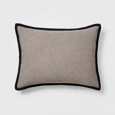 Standard Micro Waffle Coverlet Sham Black - Threshold: Cotton Dobby