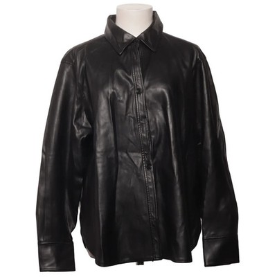 H&M, Oberhemd, Damen, Größe: L, Schwarz, Polyester, Einfarbig, Lederimitat #BKb