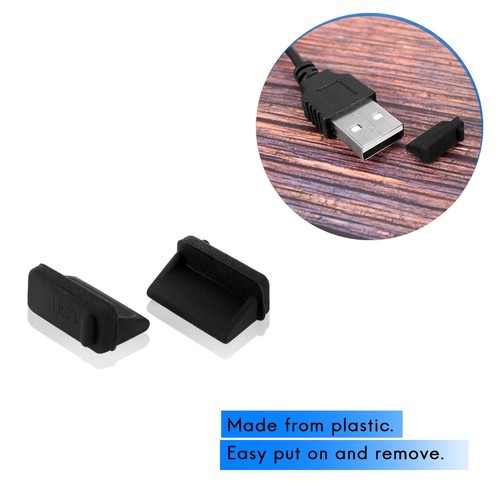 10 Stück Silikon USB Port Stecker Staubdicht Plug Stopper Schwarz H3X27264 - Bild 2 von 10