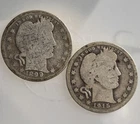 1899 & 1915-D Barber Silver Quarters | Set of 2 | AG/G