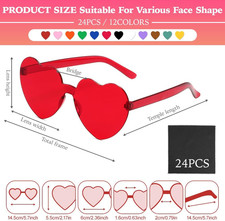 Occhiali Da Sole A Cuore 2 Pezzi - Rosa E Blu, Senza Montatura, UV400, Vintage, Per Feste E Costume