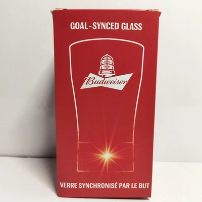Budweiser Red Light Goal Synced Glass NHL Bluetooth Beer Pint Cup NEW in Box - Image 1 of 4