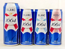Kronenbourg 1664 Empty Beer Cans 330ml & 500ml Ukraine 2026 Bottom Open Set of 4