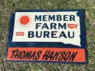 Antique Vintage farm bureau Tin Metal Advertising Sign