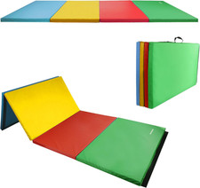4'X8'X2" Folding Gymnastics Mat with Carrying Handles, Thick Tumbling Exercise M