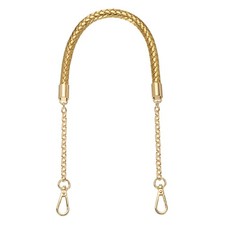 62cm/24.4" PU Leather Braided Purse Strap Gold, Light Gold Buckle 