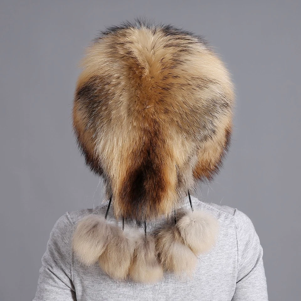 Unisex Completo Cubierto Real Piel de Zorro Sombrero Ruso Ushanka Cosaco Cazador Sombrero Gorra de Esquí - Imagen 4 de 4