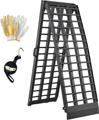 10ft Motorcycle Ramp 1500LBS Capacity, 120''x17.7'' Black Truck Ramps, W:17.7''