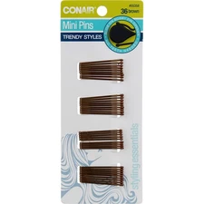 3 Pack Conair Mini Hair Pins, Brown, 36 Ct