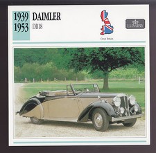 1939-1953 Daimler DB18 British Car Photo Spec Sheet Info ATLAS CARD