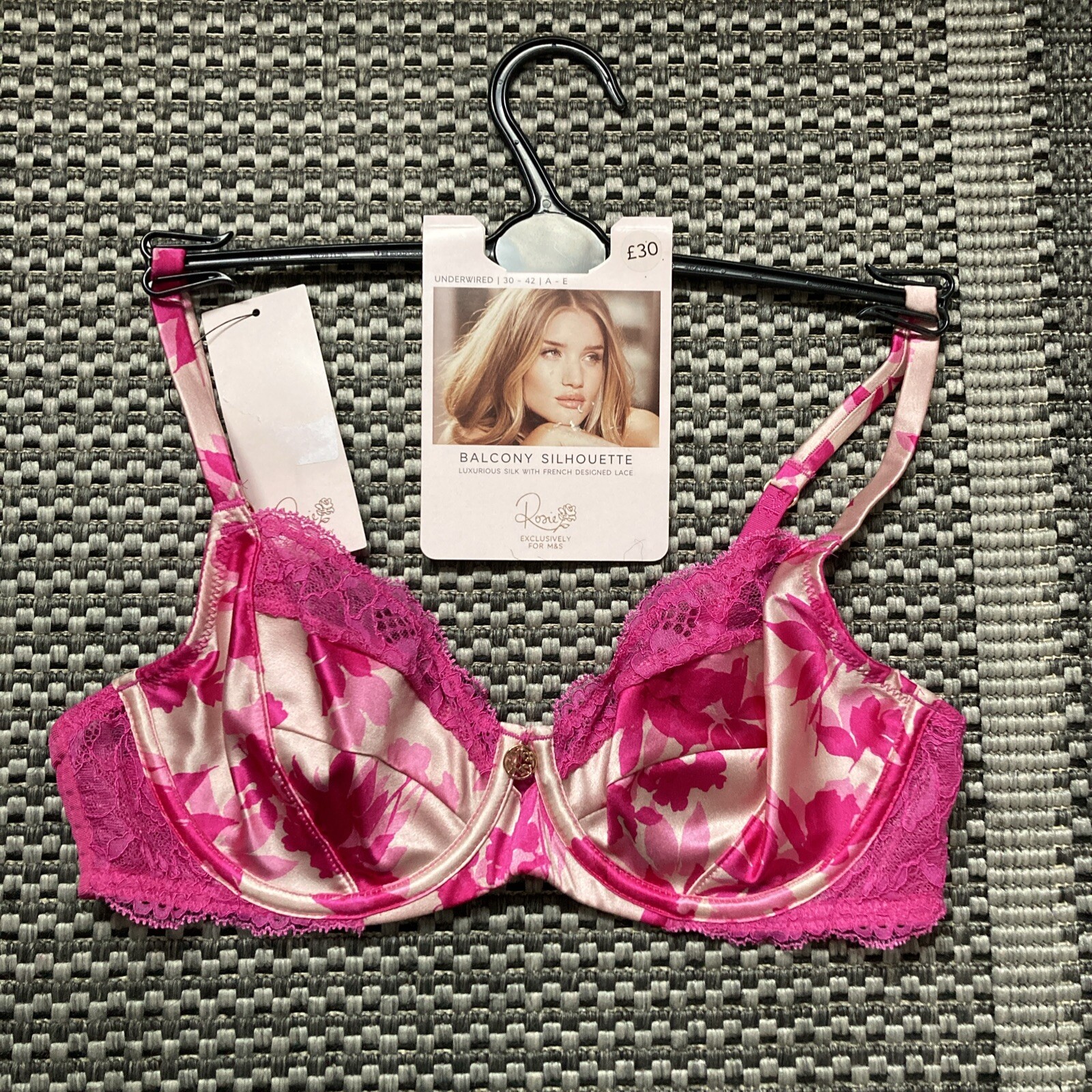 Marks and Spencer Rosie Bra Ladies Balcony Silhouette Pink Mix Size 36B RRP £30