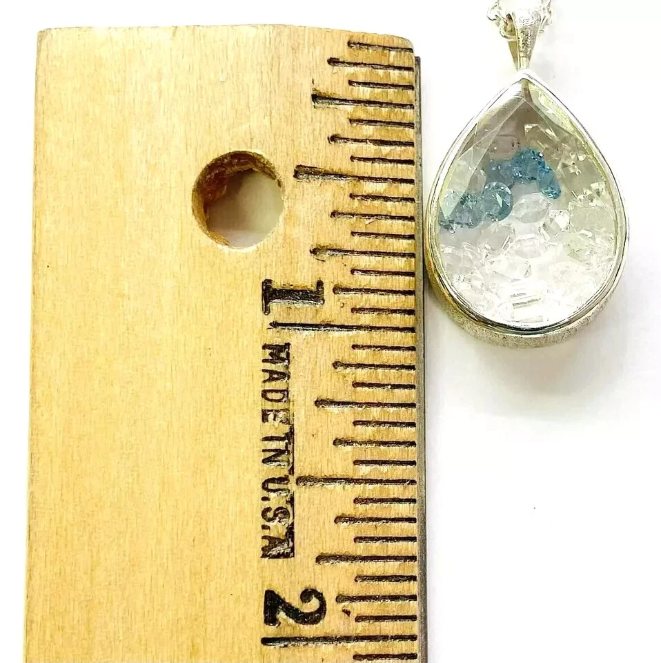 Ожерелье плавающее кварцевое HSN Herkimer Mines чистое аквамарин и «бриллиант» - Изображение 4 из 4