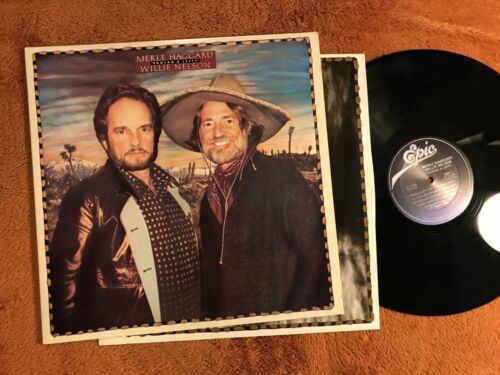 Willie Nelson Merle Haggard ponch & lefty original vinyl country lp 1982 NM !