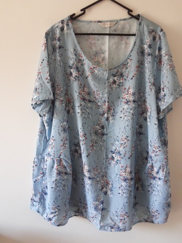 Capture Top Womens Size 18 Sheer Chiffon Short Sleeve Blouse Maternity - Picture 2 of 16