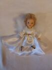 Porcelain Angel Ornament Jointed w/ White Dress/Halo/Feather Wings