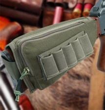 US Tactical Buttstock Shotgun Rifle Shell Holder Cheek Rest Shell Pouch Holder
