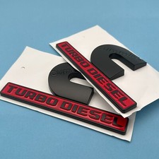 2pcs Fender Side Emblems For Ram 2500 3500 Cummins Turbo Diesel Badges Red Black